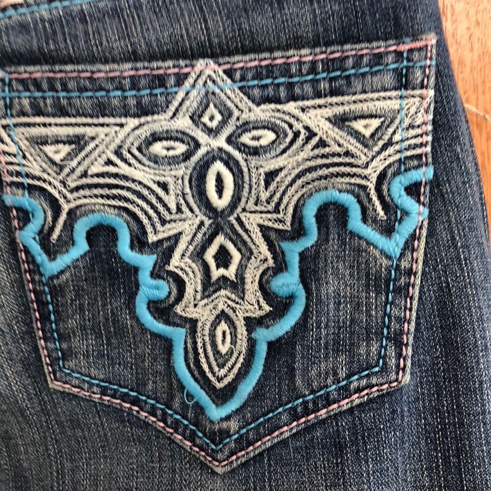 Antik denim boot cut embroidered pocket jeans NWOT Size 27 - Picture 3 of 8